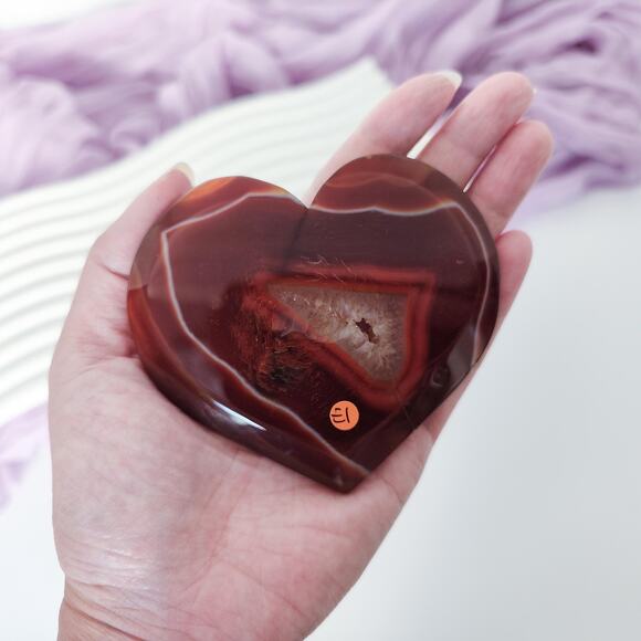 Druzy Carnelian Heart Crystal Carving Strength Crystals - Picture 10 of 10